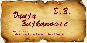 Dunja Bujkanović vizit kartica